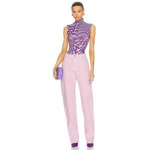 Mugler Baggy Spiral Jeans in Pink 38 USA 28 New Womens Denim Pants
